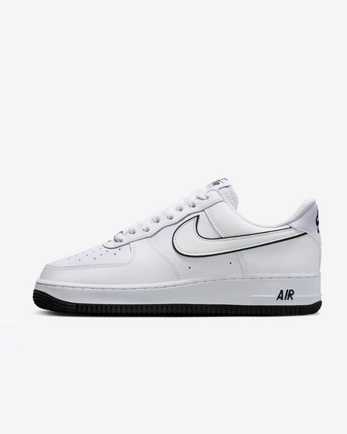 Tenis Air Force 1 '07 Low White Black Outline Swoosh