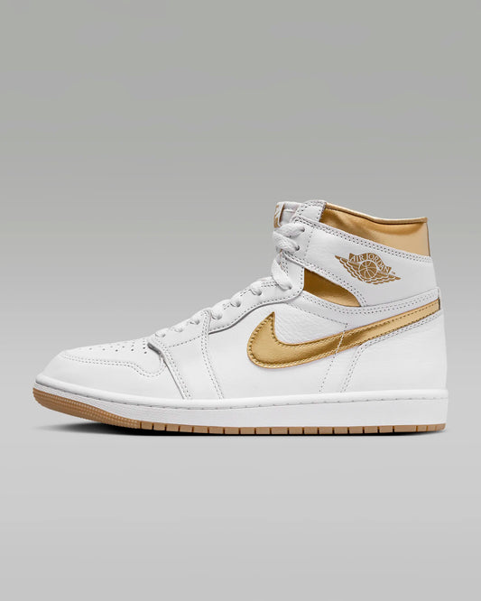 Tenis Air Jordan 1 Retro High OG "White and Gold"